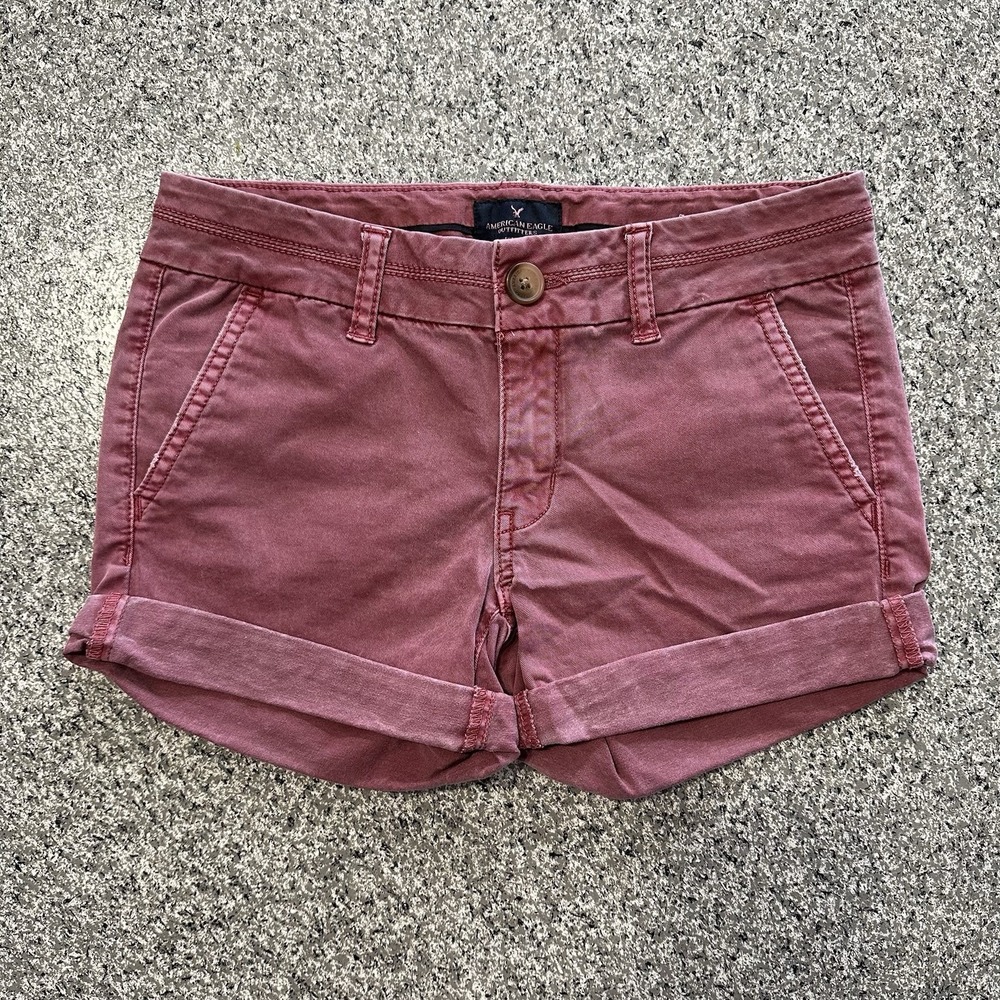 American Eagle Outfitters Mauve Rose Denim Cuffed Jean Shorts